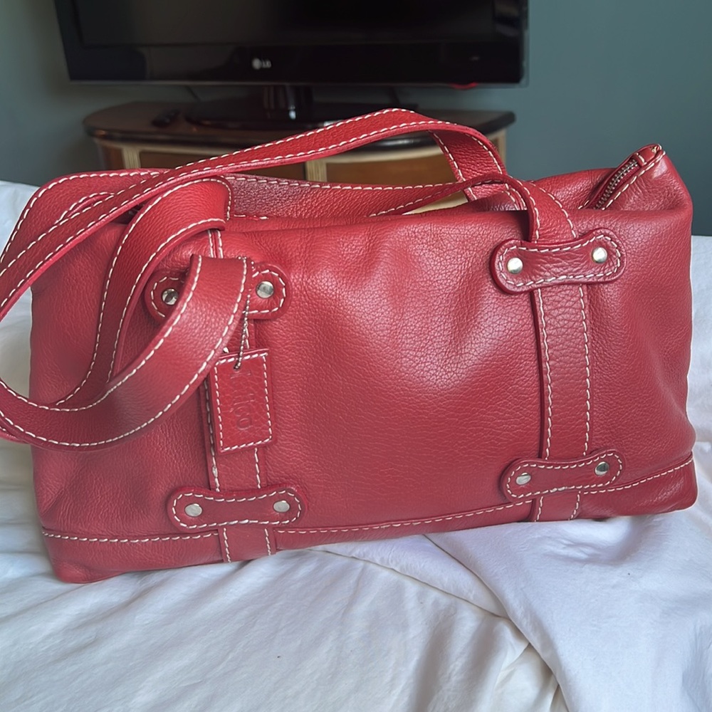 LÁTICO leather bag, red color